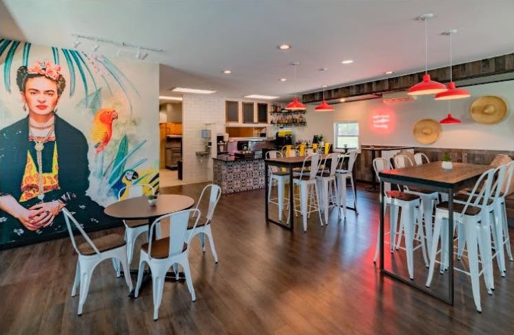 The dining room inside Frida's Tacos